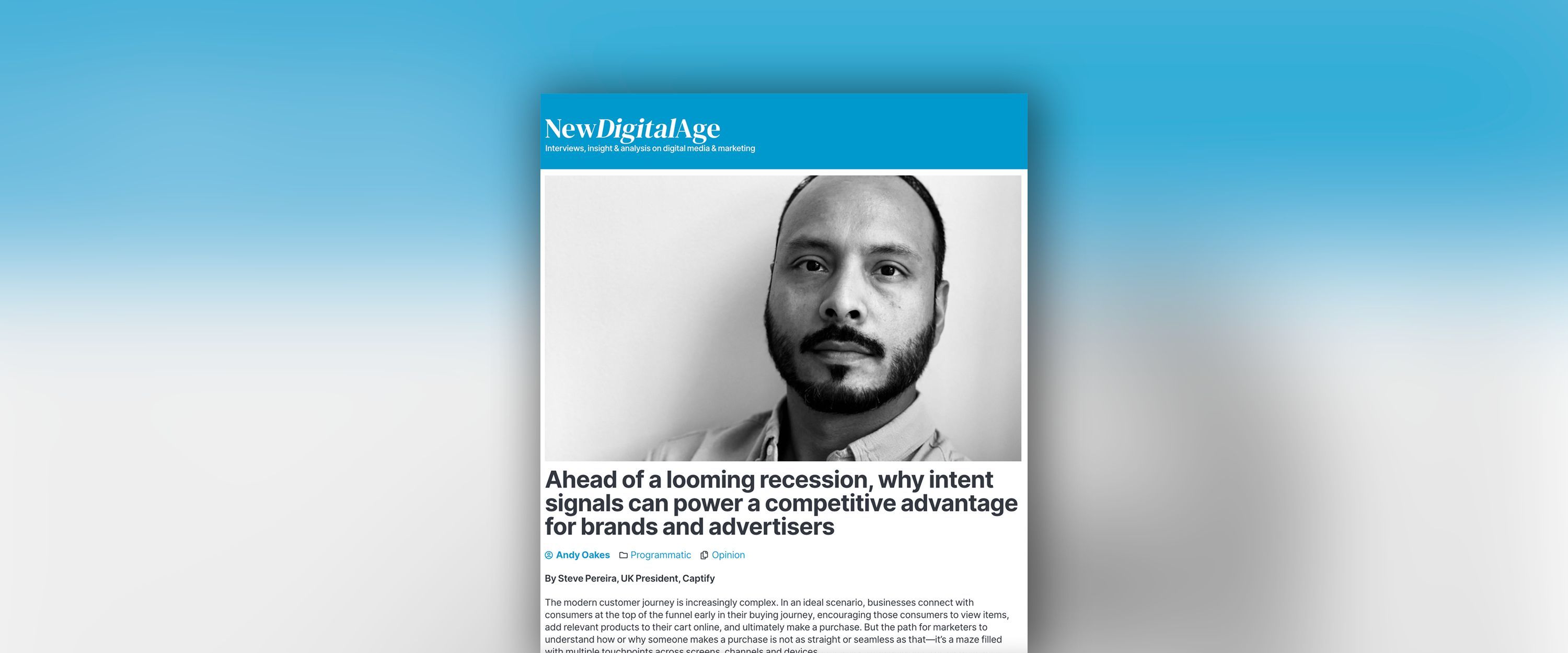 NewDigitalAge: Ahead Of A Looming Recession, Why Intent Signals Can Power A Competitive Advantage For Brands And Advertisers